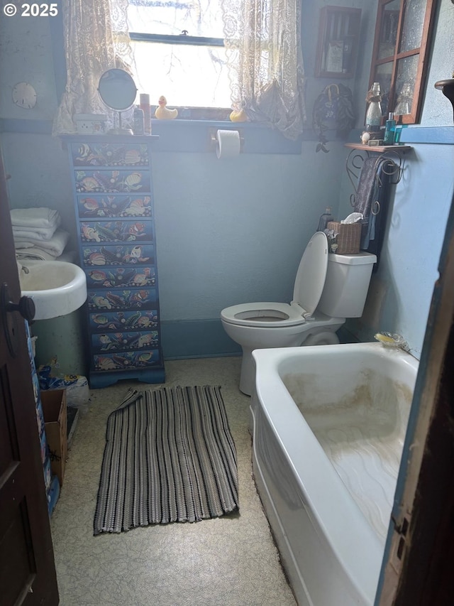 full bathroom featuring a bathtub and toilet