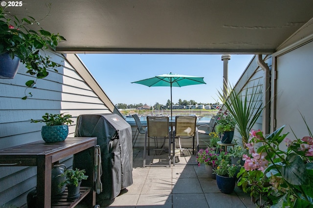 view of patio / terrace featuring a grill