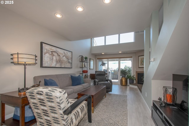 living room featuring light hardwood / wood-style flooring