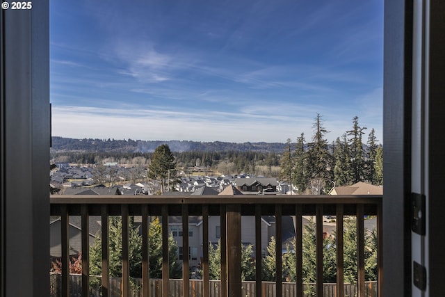 balcony with a residential view