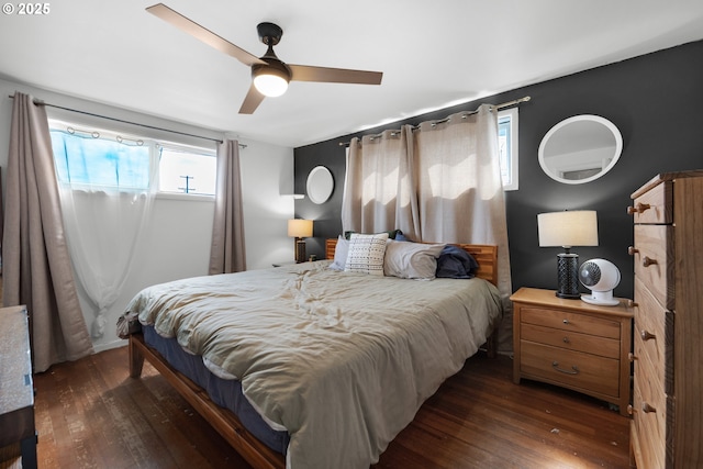 1858 5th St, Astoria, OR 97103 - bedroom featuring wood finished floors and a ceiling fan