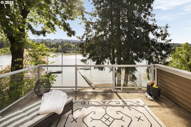 balcony with a water view