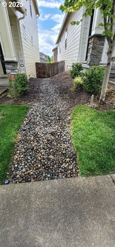 view of yard with fence