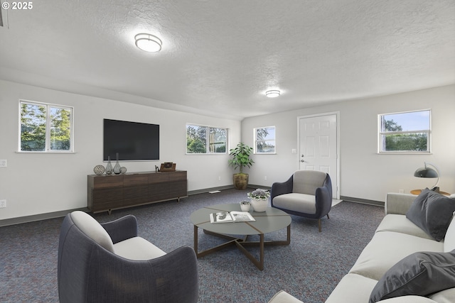 1570 Blaine St, Woodburn, OR 97071 - carpeted living area featuring a textured ceiling