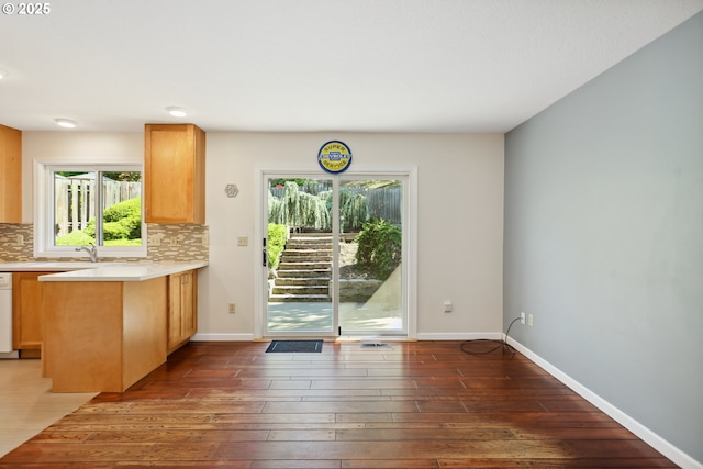 1904 Quinton St, The Dalles, OR 97058 - dining space with dark wood-style floors, plenty of natural light, and baseboards