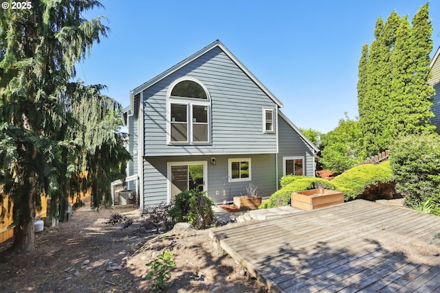 1904 Quinton St, The Dalles, OR 97058 - rear view of property with a wooden deck and central air condition unit