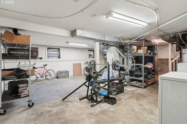 below grade area with washer / dryer