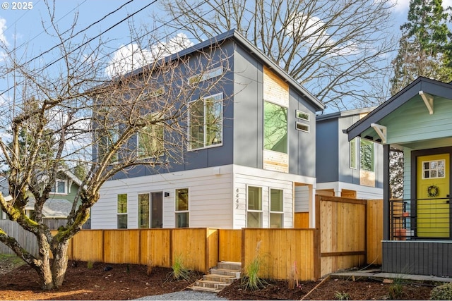 exterior space with a fenced front yard