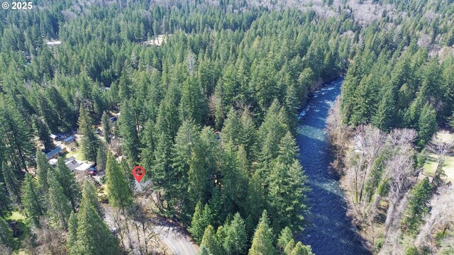 91760 Horse Creek Rd, Mckenzie Bridge, OR 97413 - aerial overview of property's location with a heavily wooded area