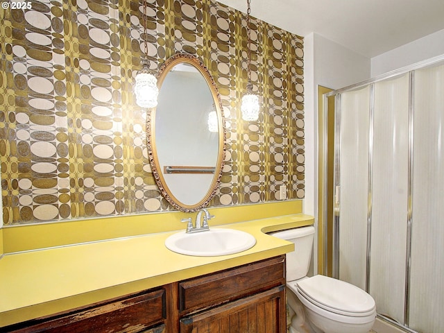15204 NE 42nd St, Vancouver, WA 98682 - full bath with vanity, toilet, and a shower with door
