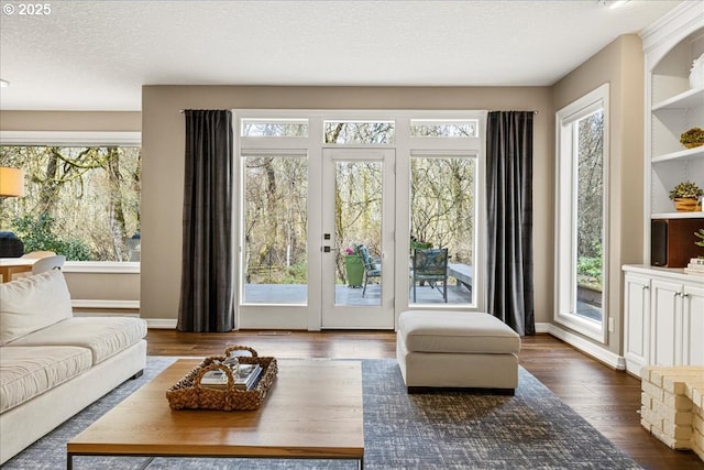 4679 Dogwood Dr, Lake Oswego, OR 97035 - doorway with wood finished floors, plenty of natural light, a textured ceiling, and baseboards