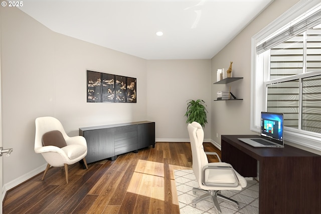 4679 Dogwood Dr, Lake Oswego, OR 97035 - office space featuring wood finished floors, baseboards, and recessed lighting