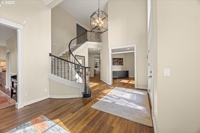 4679 Dogwood Dr, Lake Oswego, OR 97035 - laundry room featuring washer / clothes dryer, cabinet space, dark wood-style flooring, baseboards, and recessed lighting