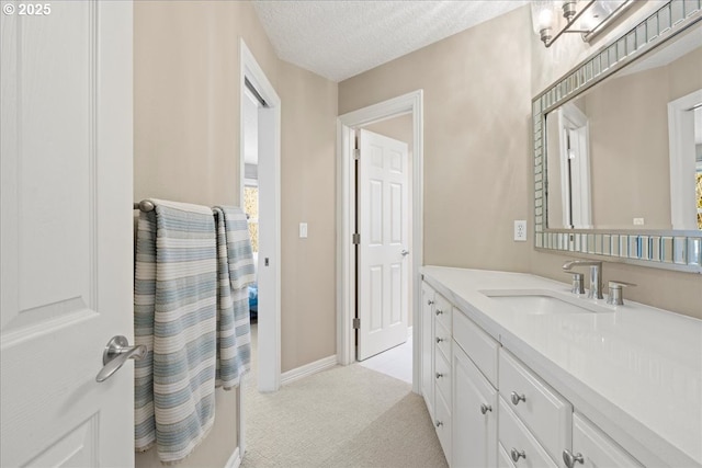 4679 Dogwood Dr, Lake Oswego, OR 97035 - bathroom with vanity, a textured ceiling, and baseboards