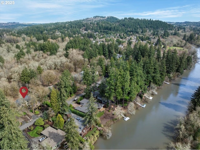 4679 Dogwood Dr, Lake Oswego, OR 97035 - aerial view of property's location featuring a heavily wooded area and a large body of water