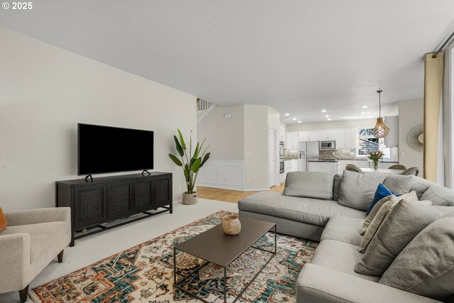 3852 Fairhaven Dr, West Linn, OR 97068 - living area featuring recessed lighting and wainscoting