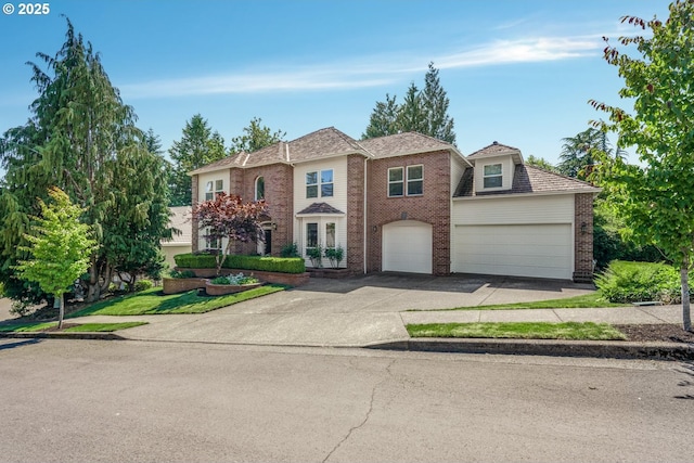 3852 Fairhaven Dr, West Linn, OR 97068 - traditional-style house featuring brick siding, driveway, and a garage