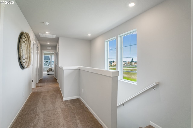 966 Legacy Ln, Eugene, OR 97402 - corridor featuring an upstairs landing, carpet floors, and recessed lighting
