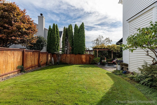 view of yard with a patio area