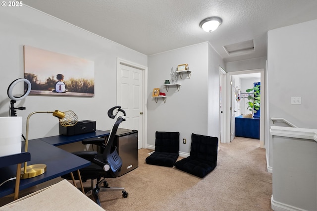 17881 SW Pars Pl, Beaverton, OR 97078 - office featuring attic access, a textured ceiling, carpet, and baseboards