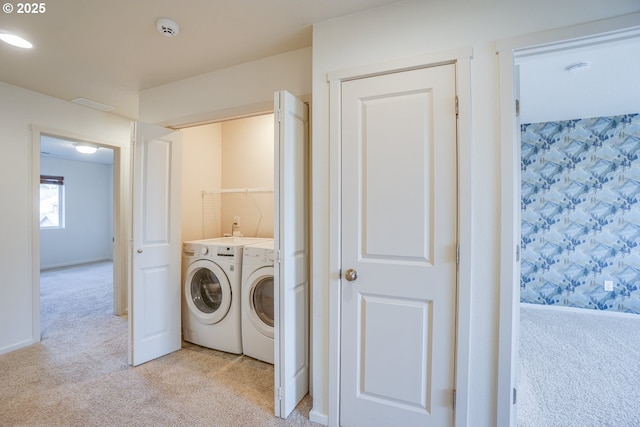 2153 NE 118th Pl, Vancouver, WA 98684 - washroom featuring light colored carpet and washing machine and dryer