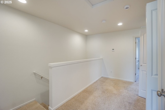 2153 NE 118th Pl, Vancouver, WA 98684 - hallway with an upstairs landing, carpet floors, recessed lighting, and baseboards