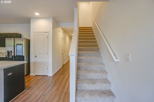 2153 NE 118th Pl, Vancouver, WA 98684 - stairs featuring wood finished floors, recessed lighting, and baseboards