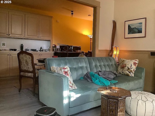 living room with wood-type flooring