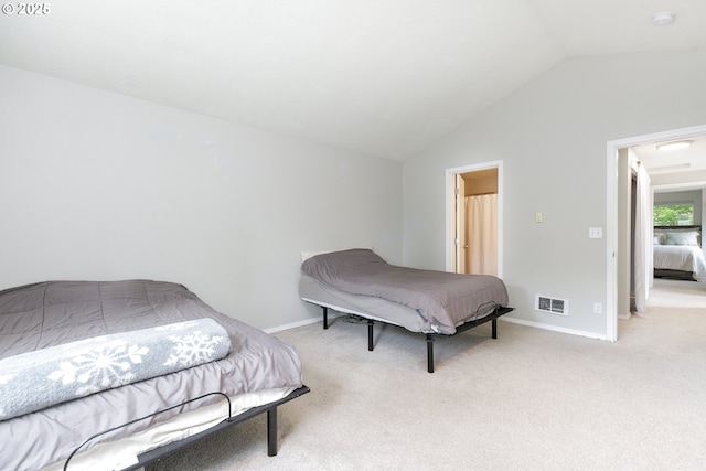 13949 Beavercreek Rd # 107, Oregon City, OR 97045 - carpeted bedroom featuring lofted ceiling and baseboards