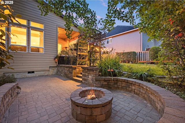 18287 SW Florendo Ln, Beaverton, OR 97007 - view of patio / terrace featuring an outdoor fire pit