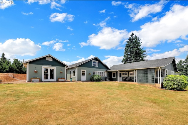 35478 Brabham Rd, Pleasant Hill, OR 97455 - rear view of property with a yard, french doors, and a patio area