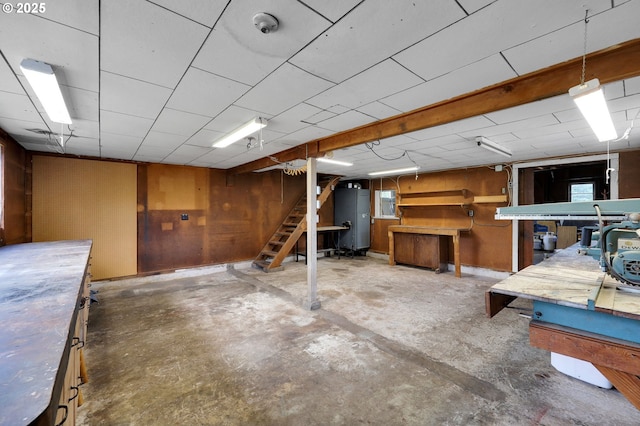 35478 Brabham Rd, Pleasant Hill, OR 97455 - below grade area with stairs and a workshop area