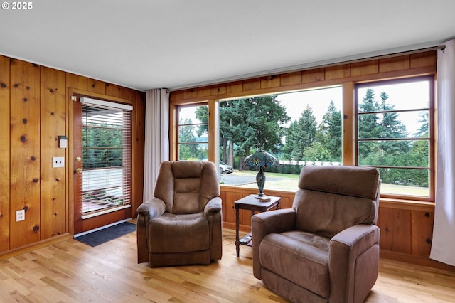 35478 Brabham Rd, Pleasant Hill, OR 97455 - living area with wooden walls and light wood-style flooring