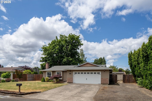 1001 S Grant St, Canby, OR 97013 - single story home featuring a garage, concrete driveway, and a chimney