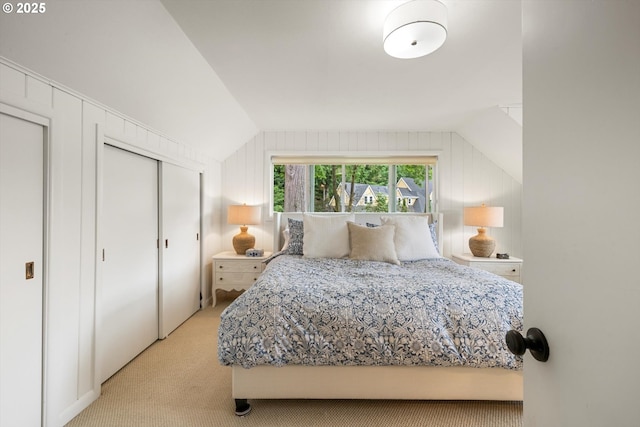 1667 Lake Front Rd, Lake Oswego, OR 97034 - bedroom featuring light colored carpet and lofted ceiling