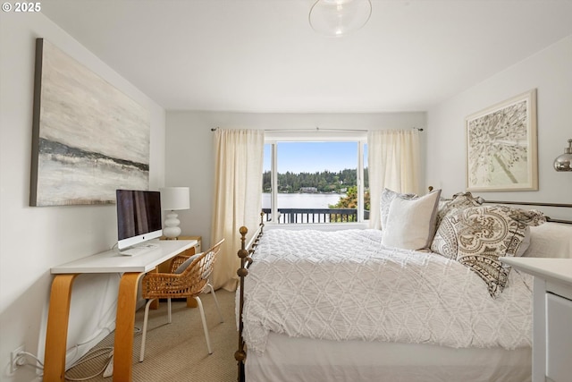 1667 Lake Front Rd, Lake Oswego, OR 97034 - carpeted bedroom with access to exterior and a desk