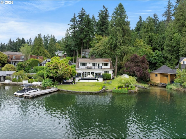 1667 Lake Front Rd, Lake Oswego, OR 97034 - water view featuring a floating dock