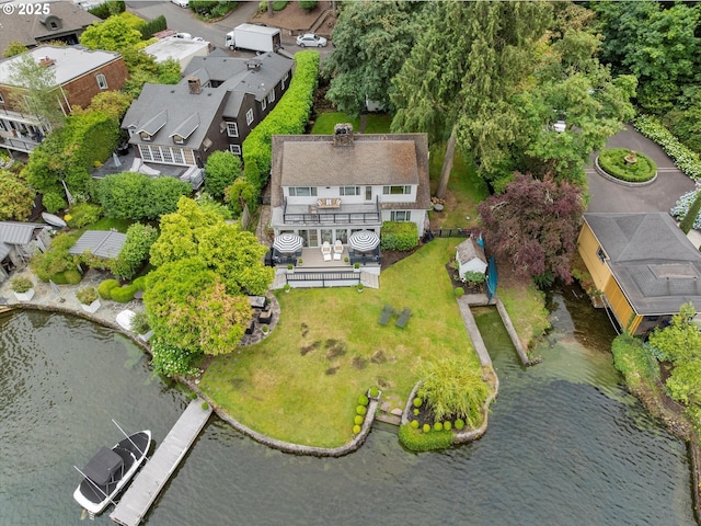 1667 Lake Front Rd, Lake Oswego, OR 97034 - aerial overview of property's location with a nearby body of water and nearby suburban area