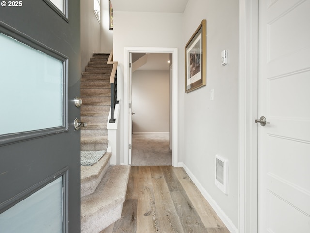 entryway with light wood-type flooring