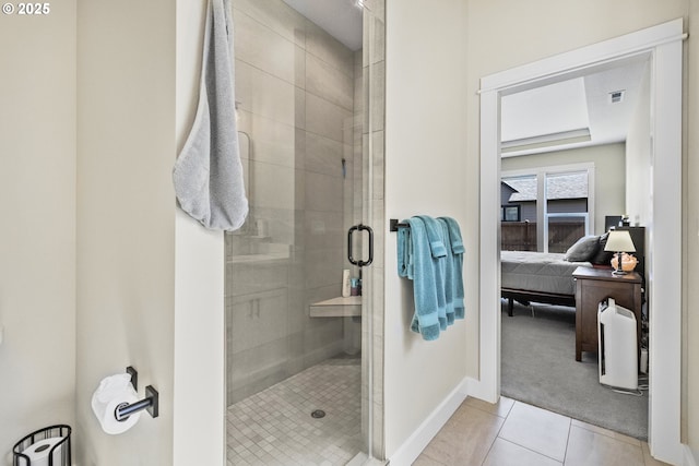32750 Macy St, Eugene, OR 97408 - full bathroom with tile patterned flooring, a shower stall, and connected bathroom
