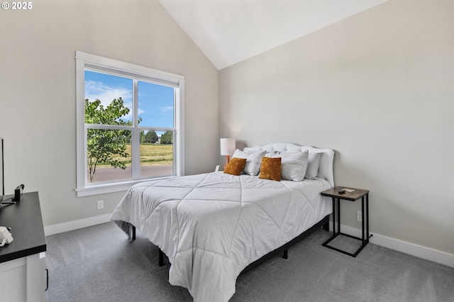 32750 Macy St, Eugene, OR 97408 - carpeted bedroom featuring vaulted ceiling and baseboards