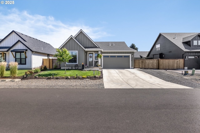32750 Macy St, Eugene, OR 97408 - view of front of property featuring board and batten siding, driveway, and a garage