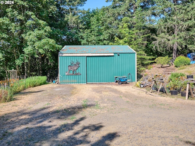 view of pole building