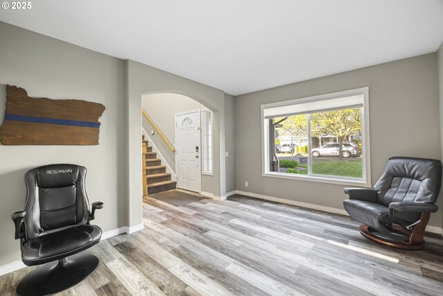 22647 SW Saunders Dr, Sherwood, OR 97140 - stairway with wood finished floors