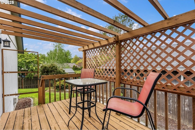 deck with a pergola