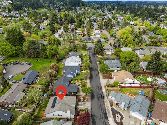 aerial view featuring a residential view