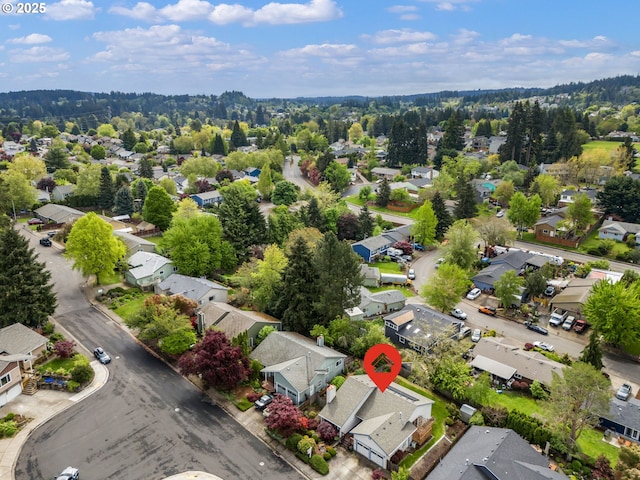 bird's eye view with a residential view