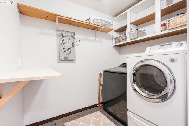 3327 Hillcrest Way, Forest Grove, OR 97116 - washroom with tile patterned floors and washer and dryer