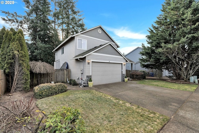 front of property with a garage and a front yard