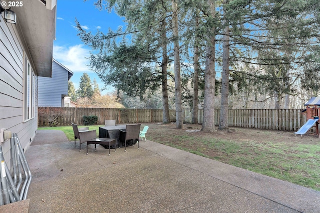 view of patio / terrace with a playground